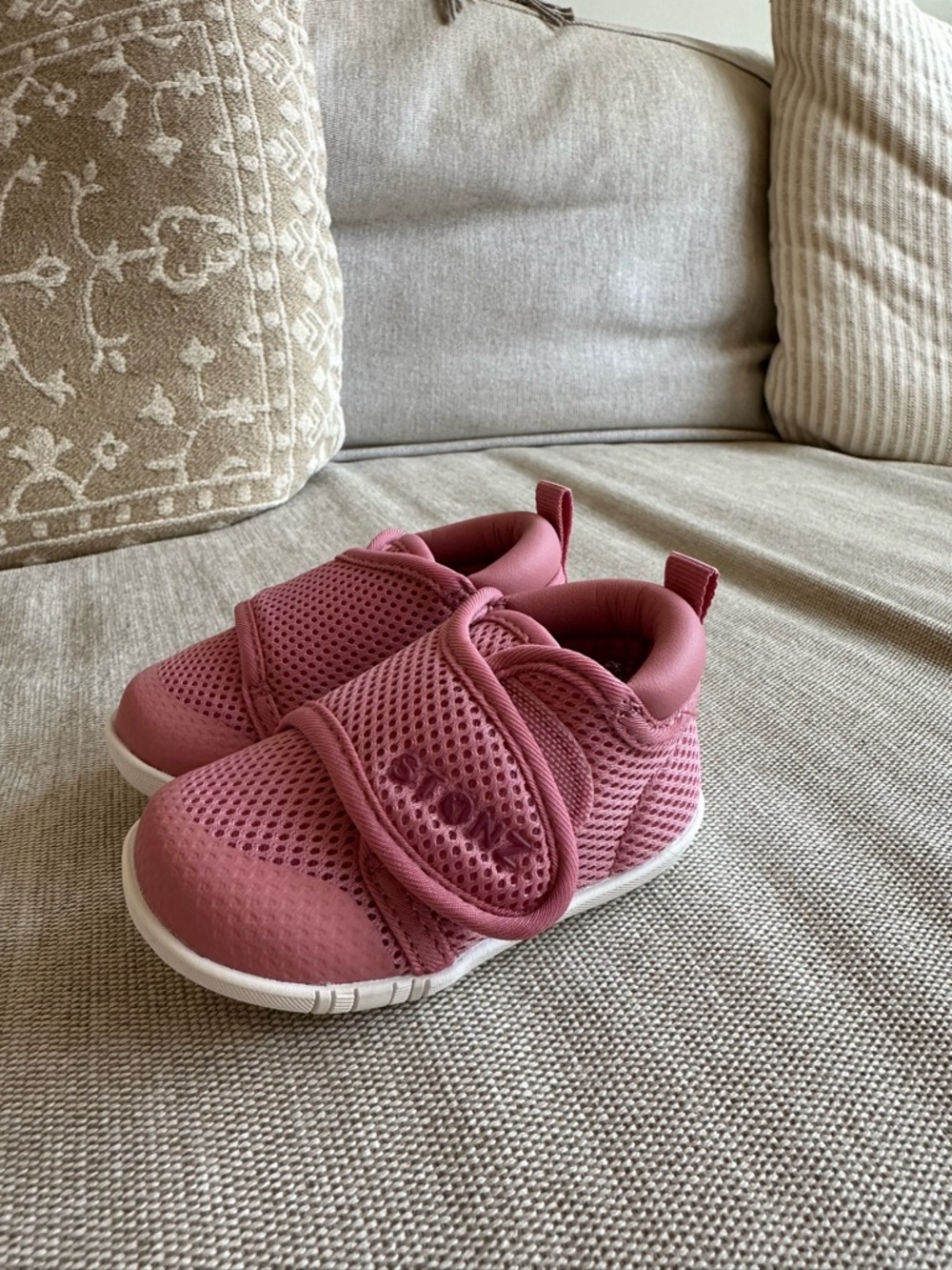 Stonz Pink Breathable Mesh Slip-On Sneakers for Kids